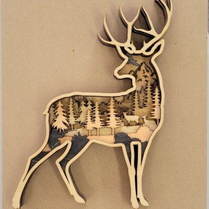 Deer Layered Laser Cut